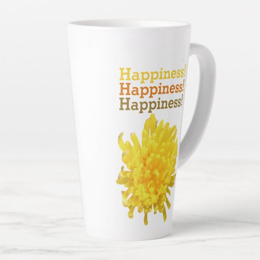 Inspirerend Sunny Yellow Dandelion Flower Latte Mok (Rechterhoek)