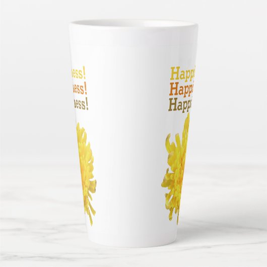 Inspirerend Sunny Yellow Dandelion Flower Latte Mok (Voorkant)