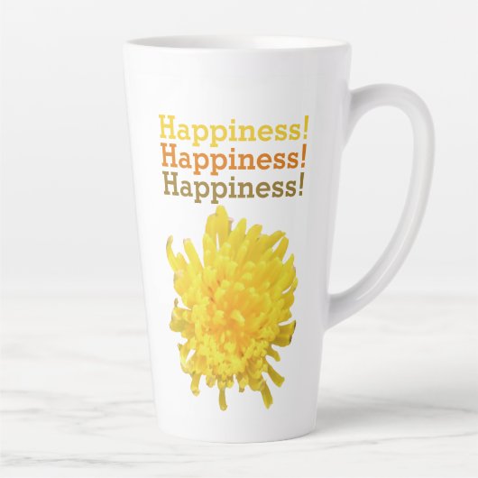 Inspirerend Sunny Yellow Dandelion Flower Latte Mok (Rechts)