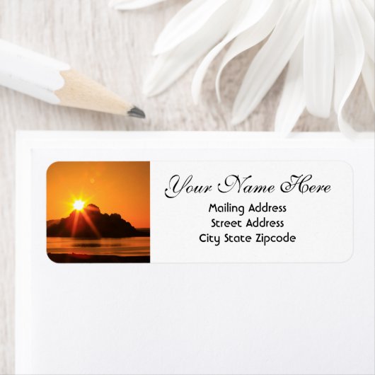 Inspirerend Sunrise Return-adres Etiket (Insitu)
