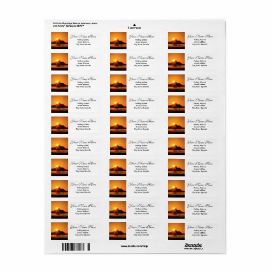 Inspirerend Sunrise Return-adres Etiket (Full Sheet)