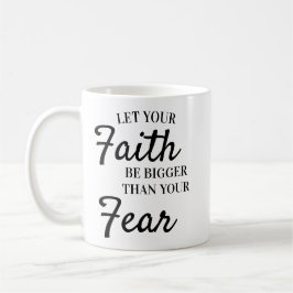 Inspirerend tekst laat het geloof groter zijn dan  koffiemok