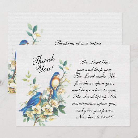 Inspirerend The Lord Bless You, nummers 6:24-26 Bedankkaart (Voorkant / Achterkant)
