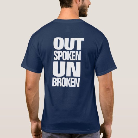 Inspirerend thema opengesproken, niet gebroken t-shirt (Achterkant)