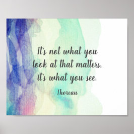 inspirerend Thoreau citaat waterverf abstract Poster