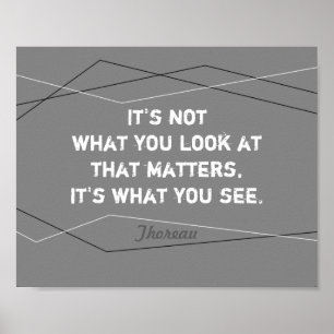 inspirerend Thoreau citeert modern grijs Poster