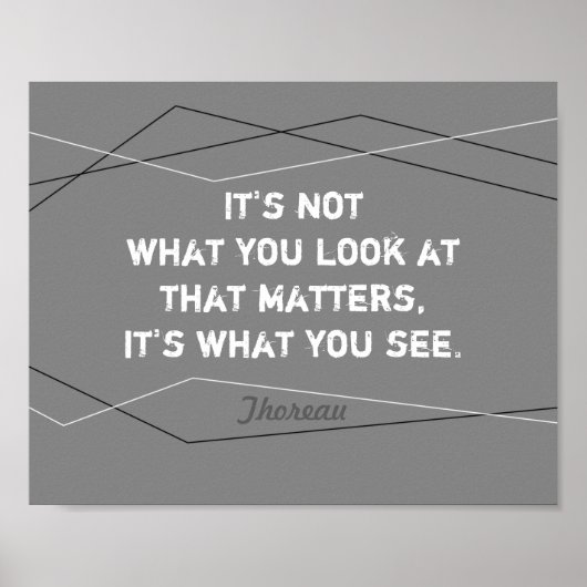 inspirerend Thoreau citeert modern grijs Poster (Voorkant)