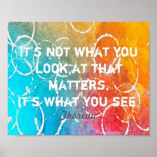 inspirerend Thoreau citeert poster abstracte kunst (Voorkant)