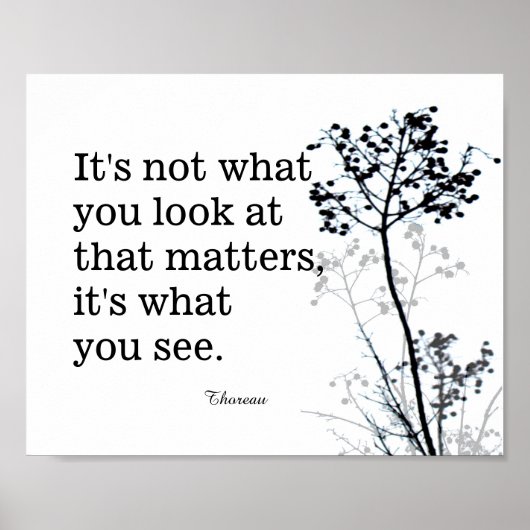 inspirerend Thoreau citeert zwart-wit poster (Voorkant)