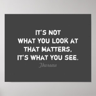 inspirerend Thoreau literair citaat uit grijs Poster