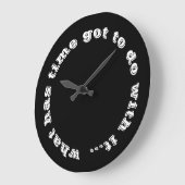 Inspirerend Time Quote Black White Typografie Grote Klok (Hoek)