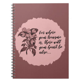 Inspirerend Treasure Quote Pink Mauve Notitieboek