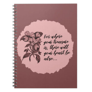 Inspirerend Treasure Quote Pink Mauve Notitieboek