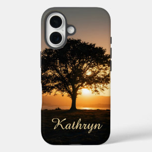 Inspirerend Tree Sunset Silhouette Hope Gift iPhone 16 Hoesje