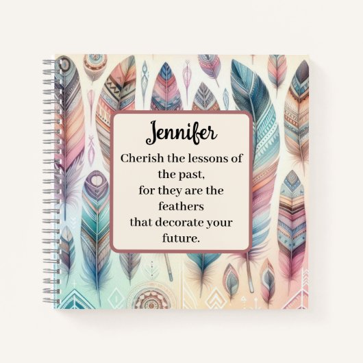 Inspirerend Tribal Feather Spiral Notitieboek (Voorkant)