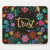 Inspirerend Trust Zwarte Bloemen Inspirivity Muismat (Voorkant)
