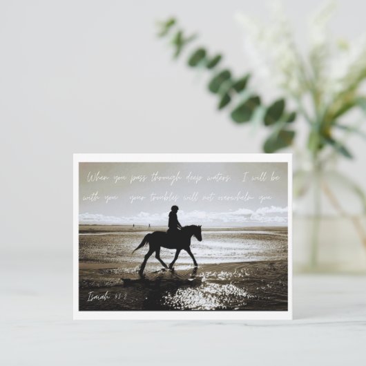 Inspirerend tweeslachtige Isaiah 43:2 briefkaart (Staand voorkant)