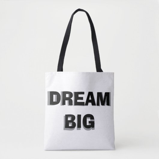 Inspirerend tweetonige Canvas tas met "Dream Big" (Voorkant)