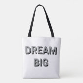 Inspirerend tweetonige Canvas tas met "Dream Big" (Achterkant)