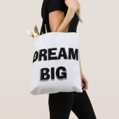 Inspirerend tweetonige Canvas tas met "Dream Big" (Dichtbij)