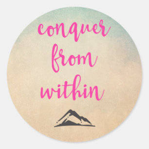 Inspirerend Typografie Citaat bij Bepaling Ronde Sticker