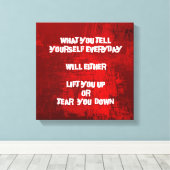 Inspirerend Typografie-citaat op zelfvertrouwen Canvas Afdruk (Insitu (Houten vloer))