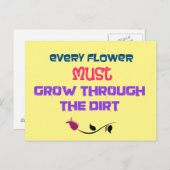 Inspirerend Typografie Quote met een rode roos Briefkaart (Voorkant / Achterkant)