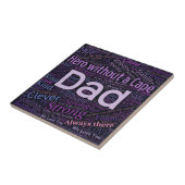 Inspirerend typografie vaderdag "papa" tegeltje (Zijkant)