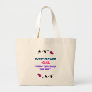 Inspirerend typografie voor tuinders grote tote bag
