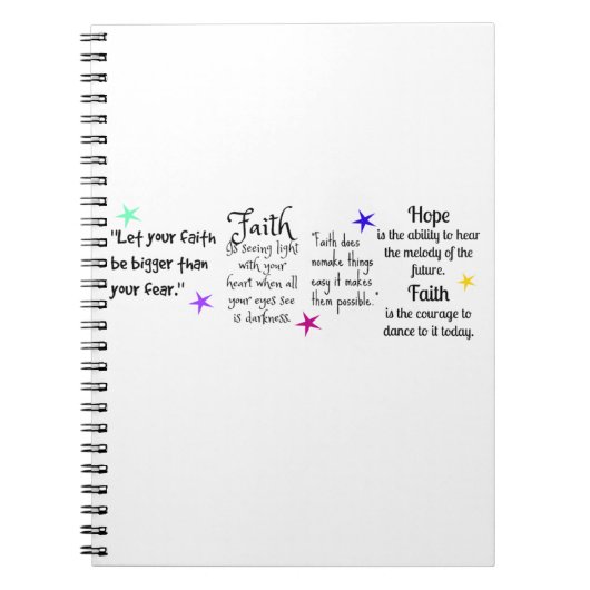 Inspirerend uitspraken over geloof en hoop notitieboek (Voorkant)