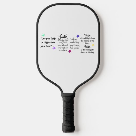 Inspirerend uitspraken over geloof en hoop pickleball paddle (Voorkant)