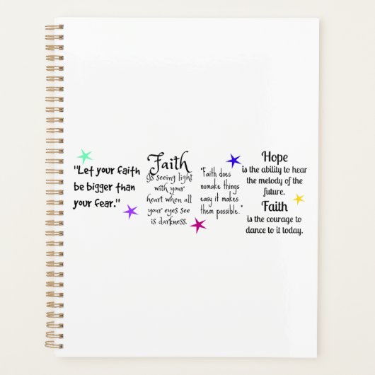 Inspirerend uitspraken over geloof en hoop planner (Voorkant)