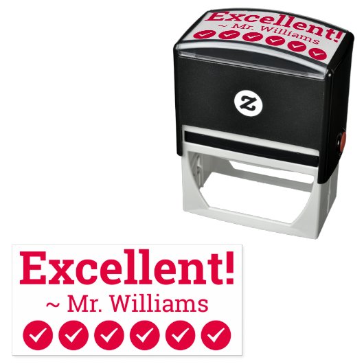 Inspirerend "Uitstekend!" Rubberstempel Zelfinktende Stempel (In situ)