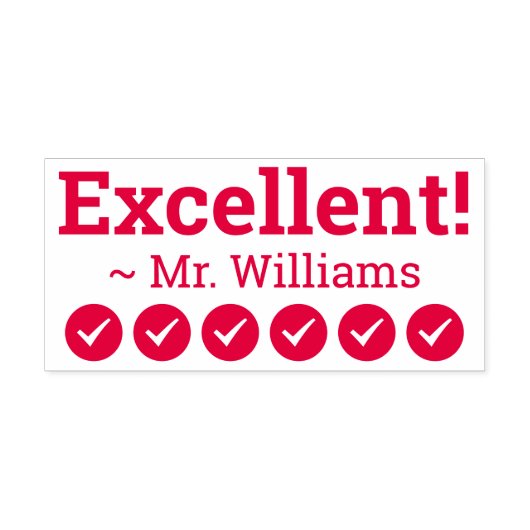 Inspirerend "Uitstekend!" Rubberstempel Zelfinktende Stempel (Design)