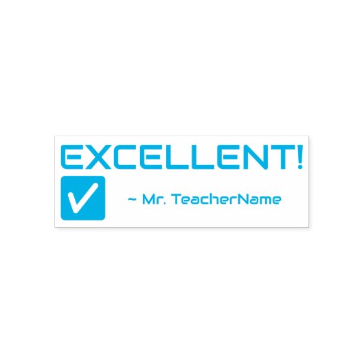 Inspirerend "UITSTEKEND!" Teacher Rubber Stamp Zelfinktende Stempel (Design)