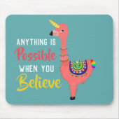 Inspirerend Unicorn Flamingo Llama gelooft Quote Muismat (Voorkant)