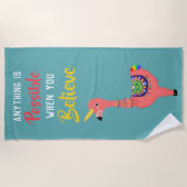 Inspirerend Unicorn Flamingo Llama gelooft Quote Strandlaken (Voorkant)
