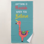 Inspirerend Unicorn Flamingo Llama gelooft Quote Strandlaken (Voorkant)
