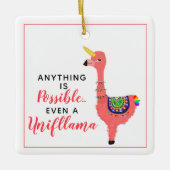 Inspirerend Unicorn Flamingo Llama Unifllama Keramisch Ornament (Voorkant)