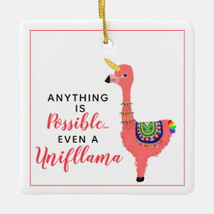 Inspirerend Unicorn Flamingo Llama Unifllama Keramisch Ornament