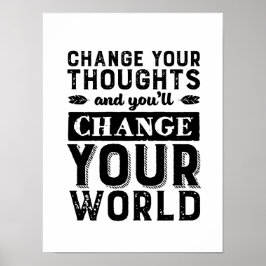 Inspirerend verandering in de wereld van je denkwi poster