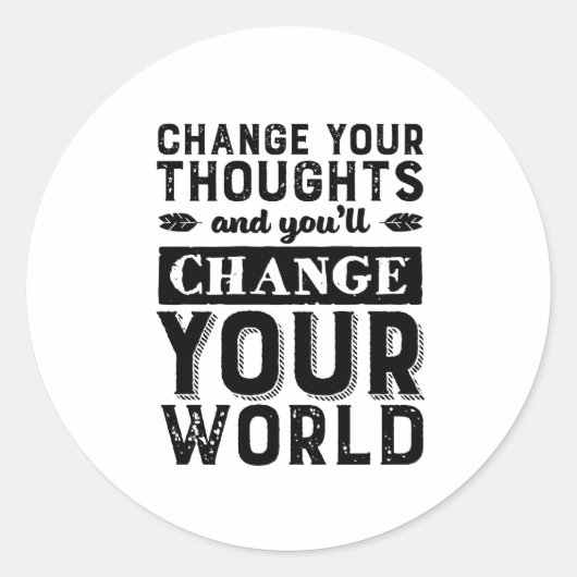 Inspirerend verandering in de wereld van je denkwi ronde sticker (Voorkant)