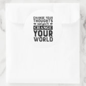 Inspirerend verandering in de wereld van je denkwi ronde sticker (Tas)
