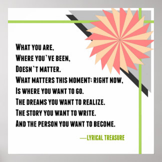 Inspirerend verandering Lyrisch resterend Poster