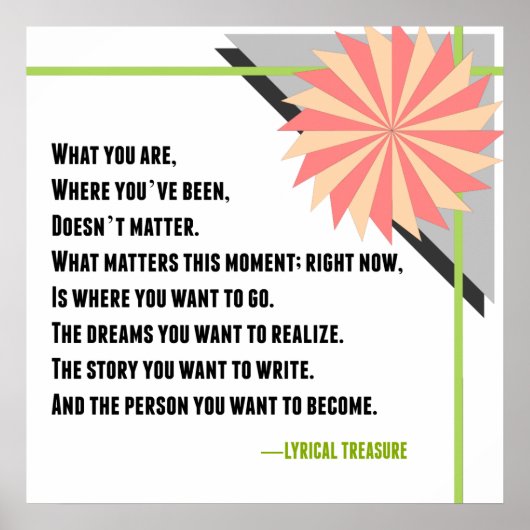 Inspirerend verandering Lyrisch resterend Poster (Voorkant)