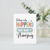 Inspirerend verbazingwekkende dag woord kunst briefkaart (Staand voorkant)