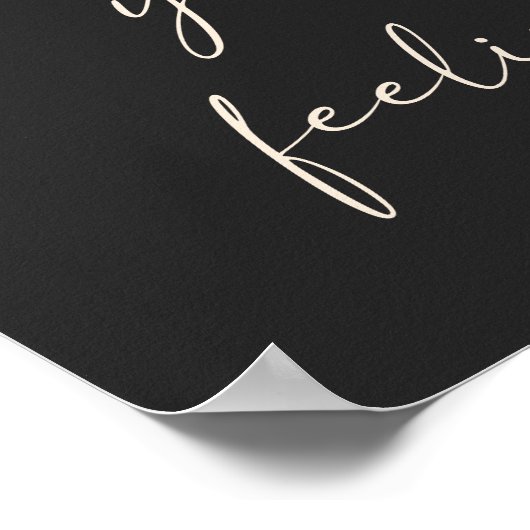 Inspirerend verheffende positiviteitsquote in zwar poster (Hoek)