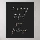 Inspirerend verheffende positiviteitsquote in zwar poster (Voorkant)