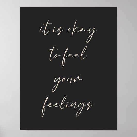 Inspirerend verheffende positiviteitsquote in zwar poster (Voorkant)