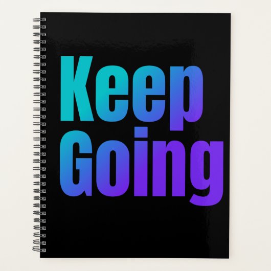 Inspirerend verloopkleurrijke tekst blijven doorga planner (Voorkant)